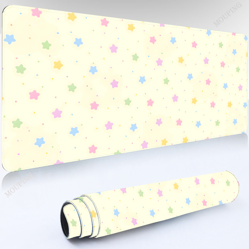 Yellow Laptop Accessories - แผ่นรองเมาส์ลายอะนิเมะสีเหลืองสำหรับแล็ปท็อปแผ่นรองเมาส์สำหรับเล่นเกมบนโต๊ะอุปกรณ์เสริมสำหรับนักเล่นเกมพรมโต๊ะแผ่นรองปูโต๊ะ