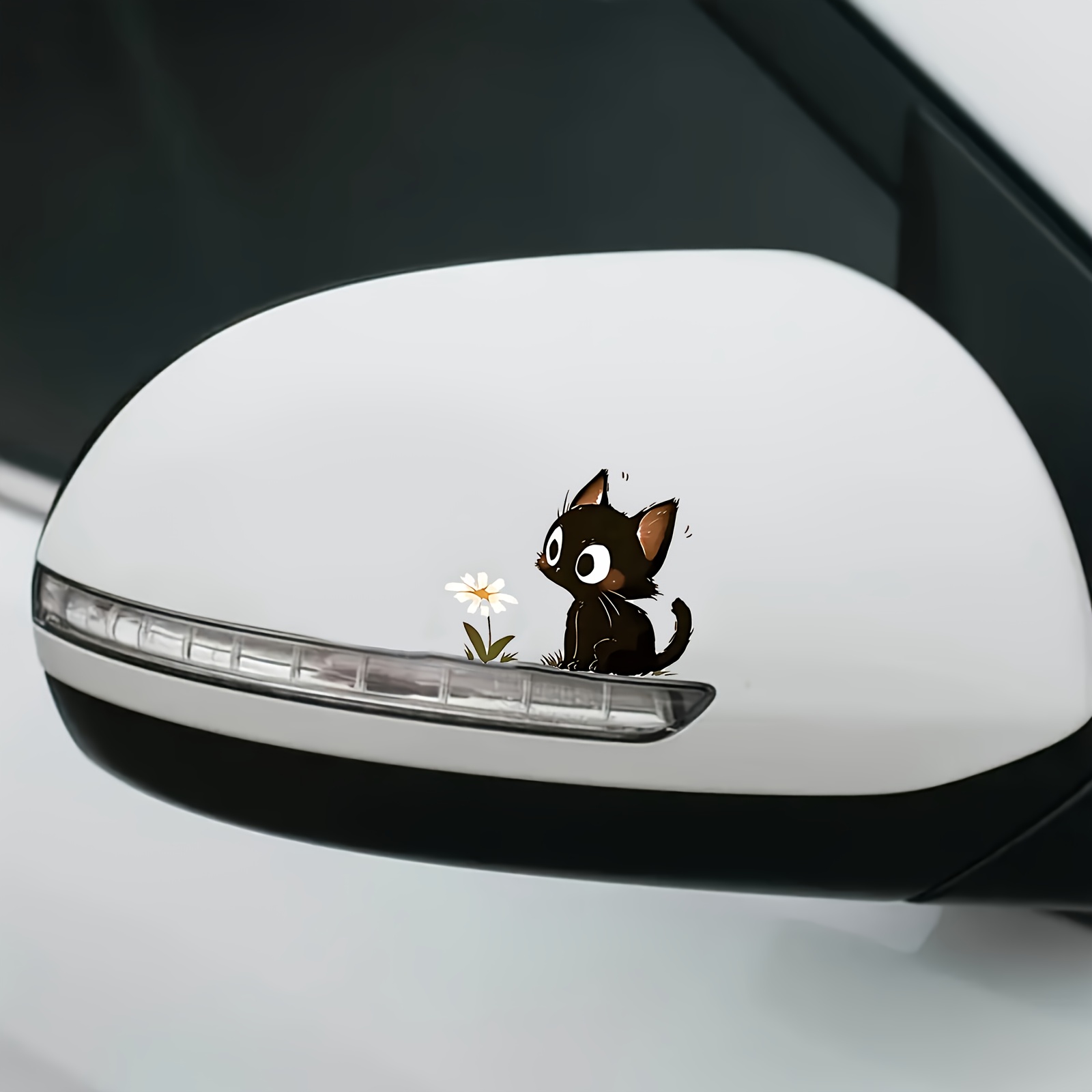 1PC น่ารักแมวดำสติกเกอร์ดอกไม้ - Laptop Accessories Light บทวิจารณ์และราคา