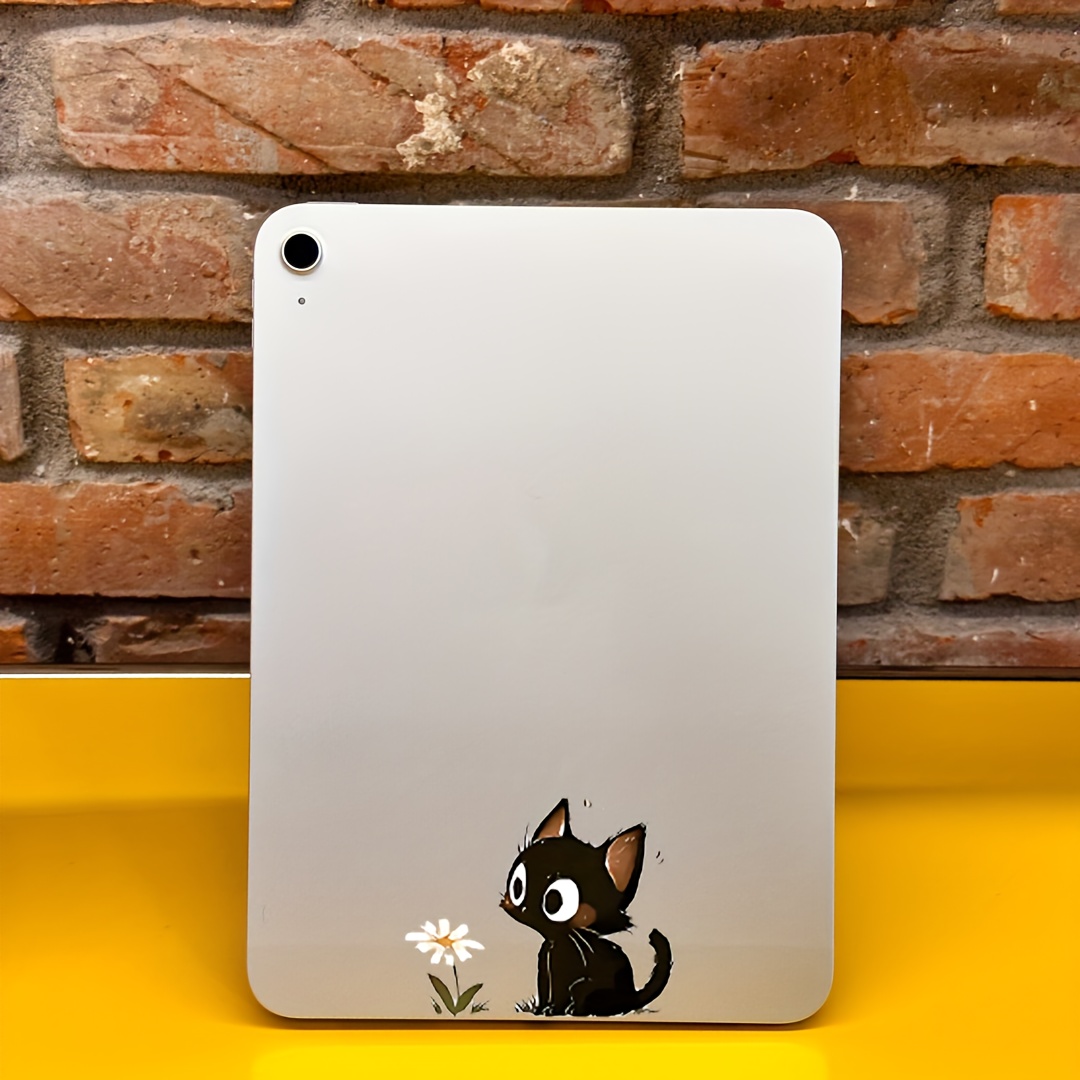 1PC น่ารักแมวดำสติกเกอร์ดอกไม้ - Laptop Accessories Light บทวิจารณ์และราคา
