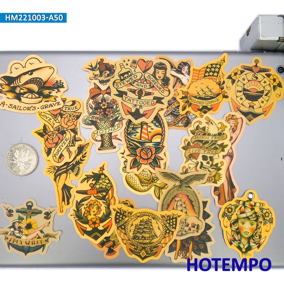 50 ชิ้น, สติ๊กเกอร์ย้อนยุคสีเห - Yellow Laptop Accessories บทวิจารณ์และราคา