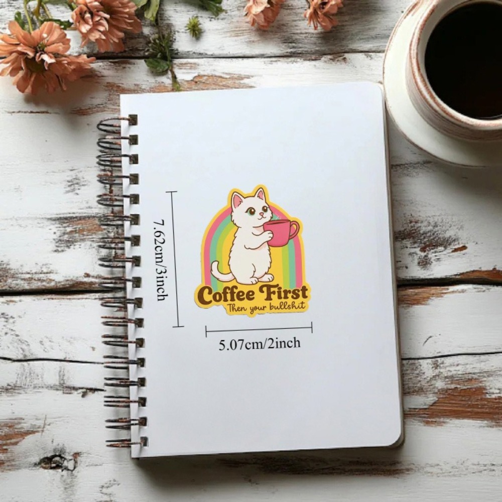 สติกเกอร์แมวกาแฟสุดสนุก สำหรับ - Laptop Unique Accessories บทวิจารณ์และราคา