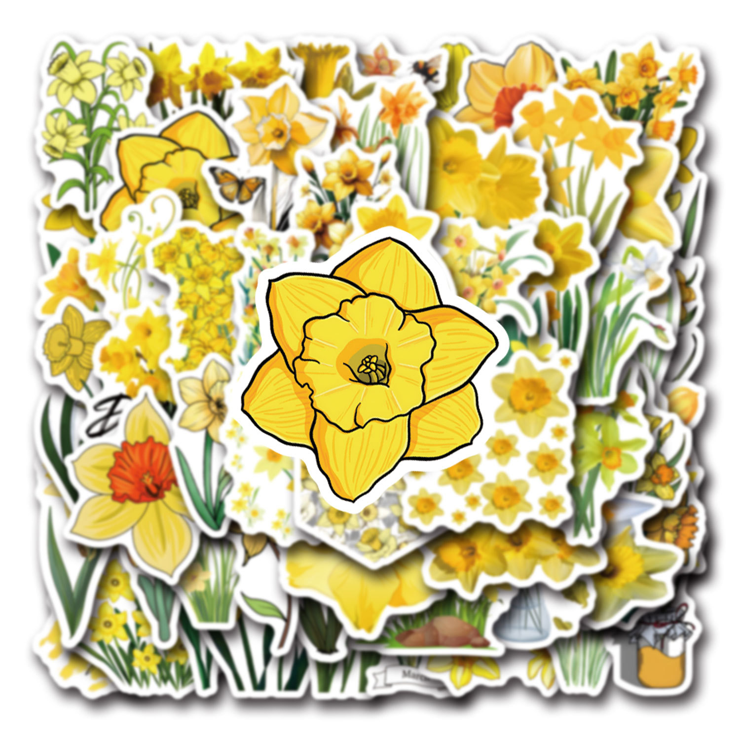 สติกเกอร์การ์ตูนรูปดอกแดฟโฟดิล - Yellow Laptop Accessories บทวิจารณ์และราคา