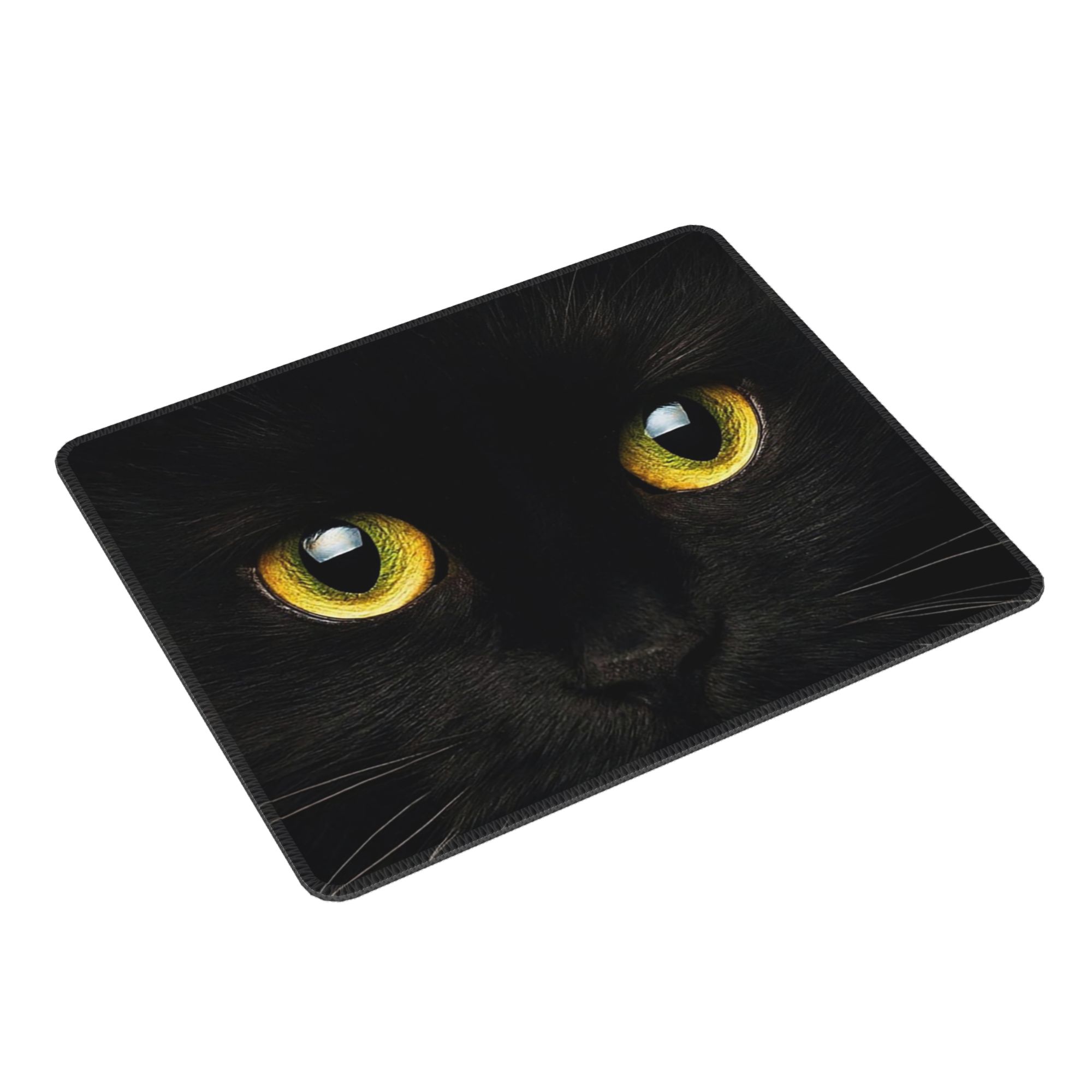 แผ่นรองเมาส์ลายหน้าแมวดำและตาส - Yellow Laptop Accessories บทวิจารณ์และราคา