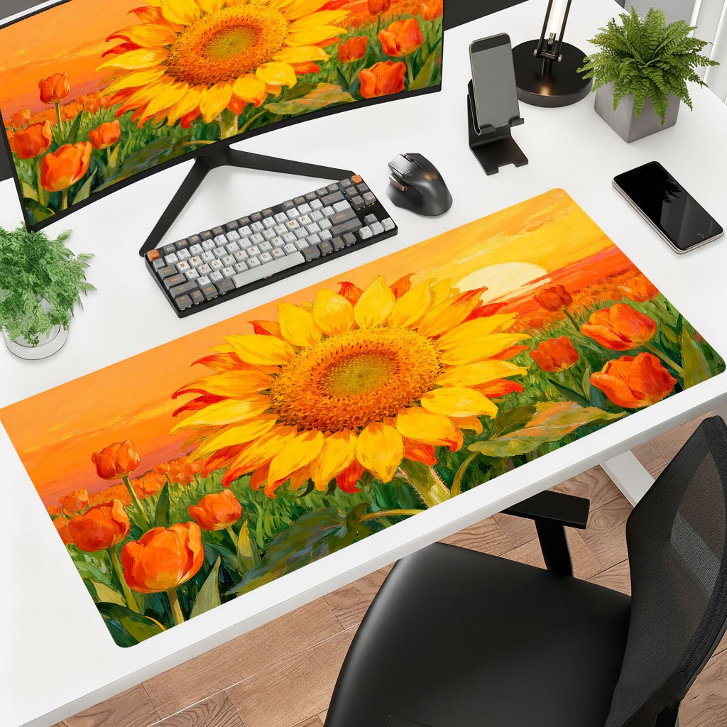 แผ่นรองเมาส์ลายดอกทานตะวันสีเห - Yellow Laptop Accessories บทวิจารณ์และราคา