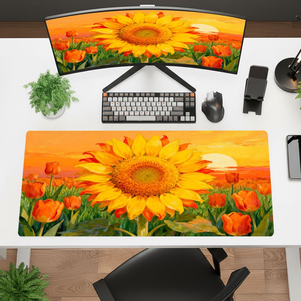 แผ่นรองเมาส์ลายดอกทานตะวันสีเห - Yellow Laptop Accessories บทวิจารณ์และราคา