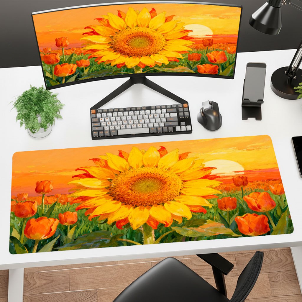 แผ่นรองเมาส์ลายดอกทานตะวันสีเห - Yellow Laptop Accessories บทวิจารณ์และราคา